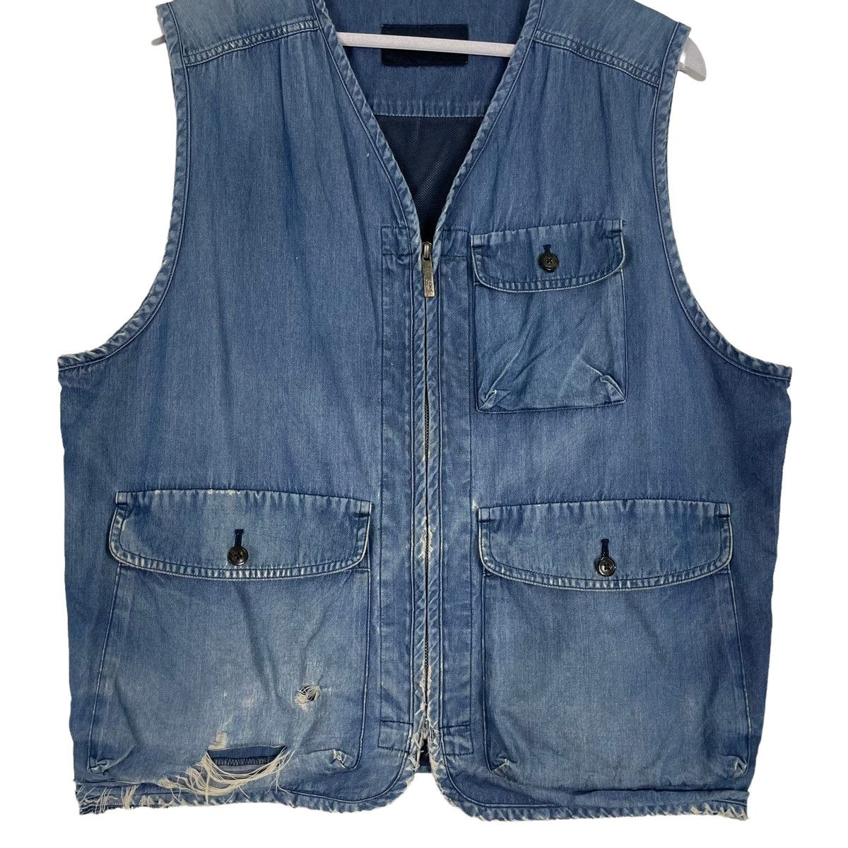 Burberry × Vintage 💥BURBERRY TANKTOP VEST DISTRESSED DENIM Size US L / EU 52-54 / 3 - 5 Thumbnail