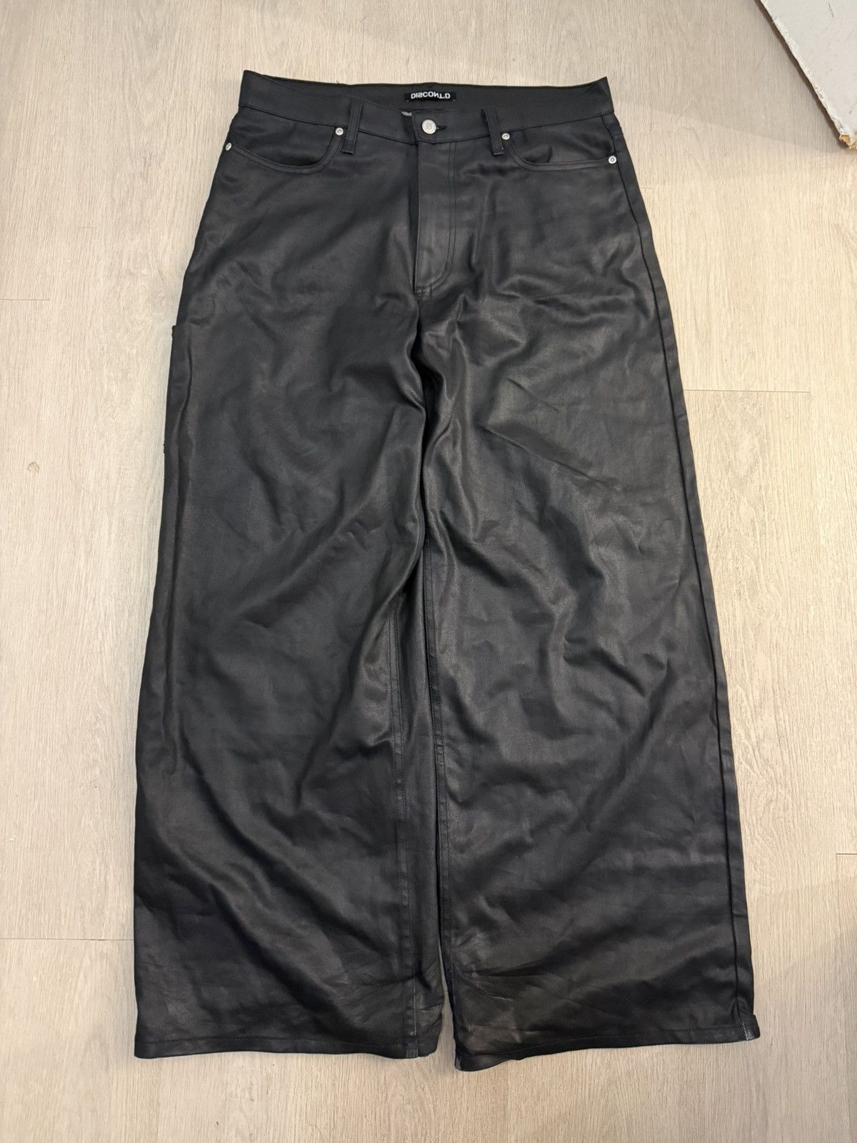K-Two Studios Discontd Black Wax Waxed Baggy Denim Size US 34 / EU 50 - 1 Thumbnail