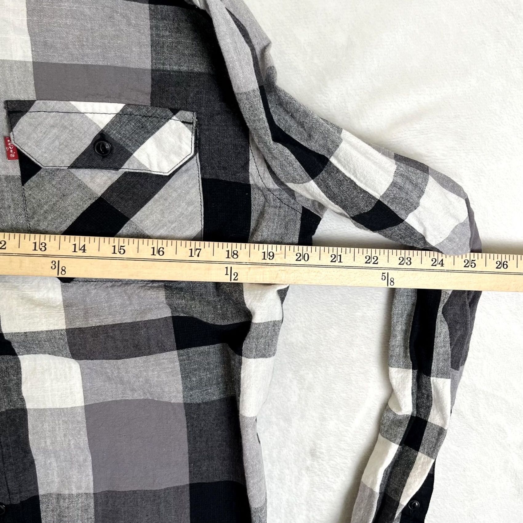 Levi's Levi's Shirt Mens Medium Gray Plaid Long Sleeve Button Front Casual Workwear Size US M / EU 48-50 / 2 - 5 Thumbnail