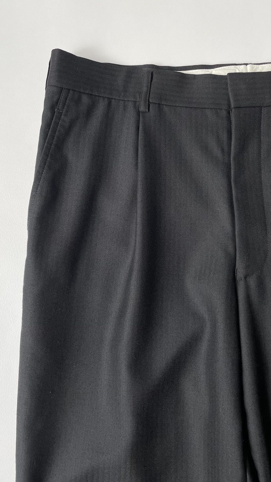 Comme des Garcons S/S 09 Black Chevron Pinstripe Wool Trousers Size US 34 / EU 50 - 3 Thumbnail