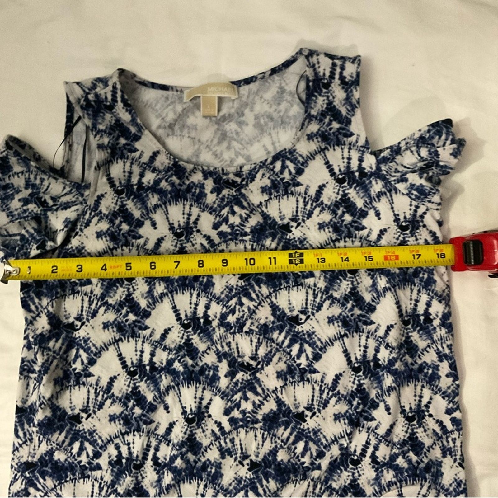 Michael Kors MICHAEL Michael Kors Midnight Blue Floral Short Sleeve L Size L / US 10 / IT 46 - 8 Thumbnail