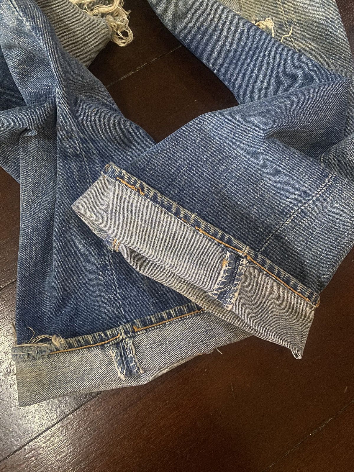Vintage Fire 🔥 vintage 90s BIG STONE distressed denim rework Size US 32 / EU 48 - 18 Thumbnail