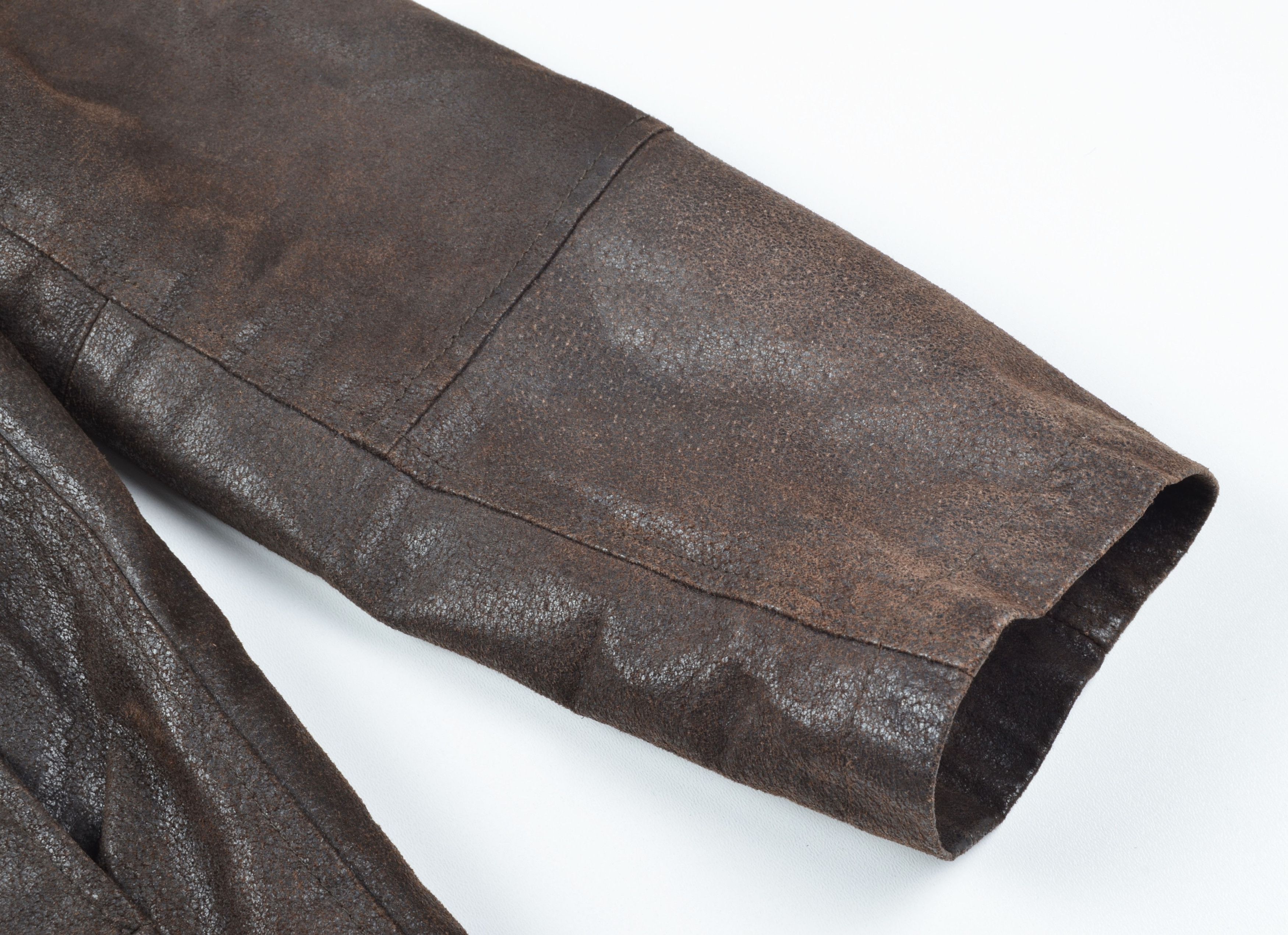 Alpha Industries Vintage Alpha Industries 90's Brown Leather Zip Jacket Size US M / EU 48-50 / 2 - 5 Thumbnail