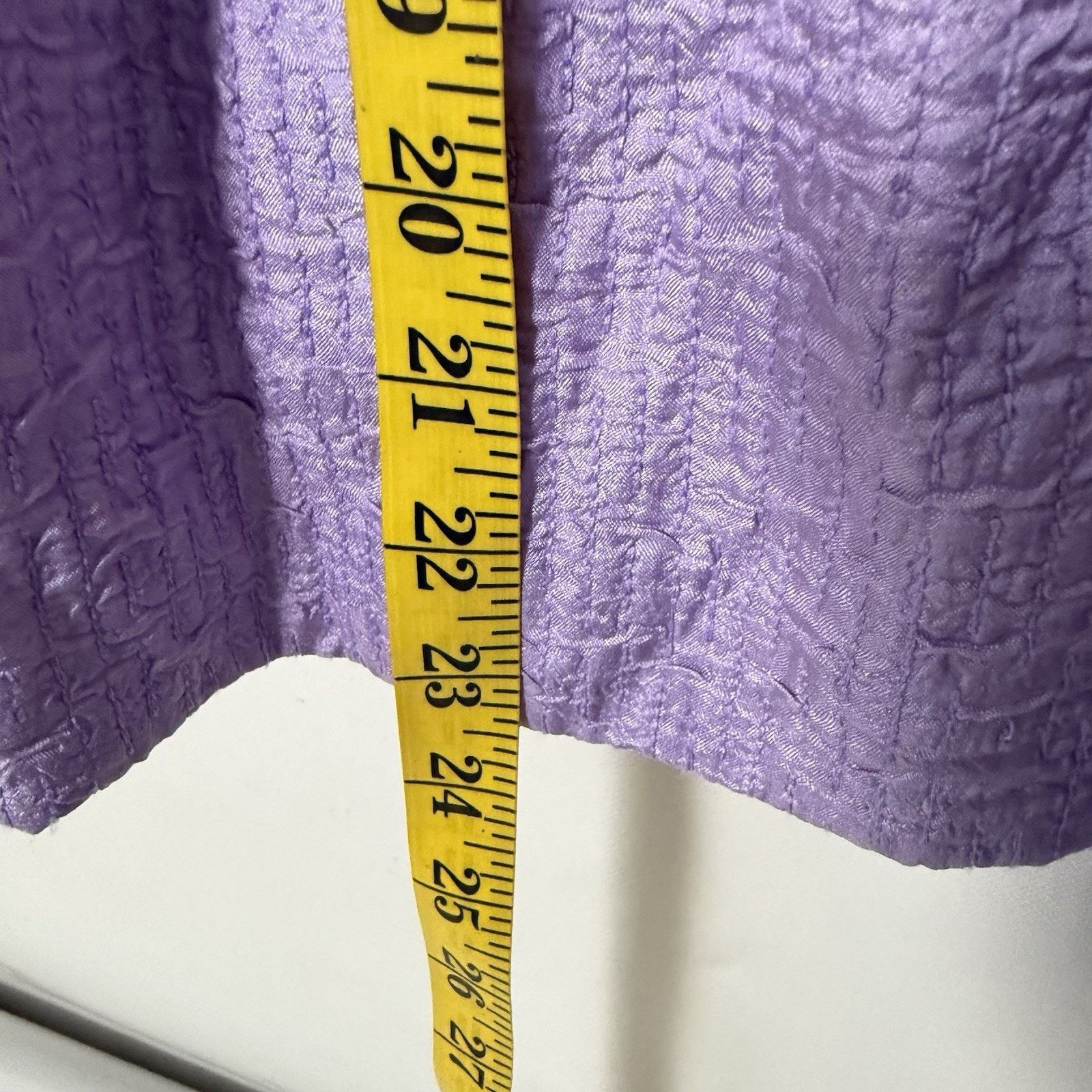 Eileen Fisher Eileen Fisher Purple 100% Silk Crinkle Jacket Large Petite Size L / US 10 / IT 46 - 7 Thumbnail