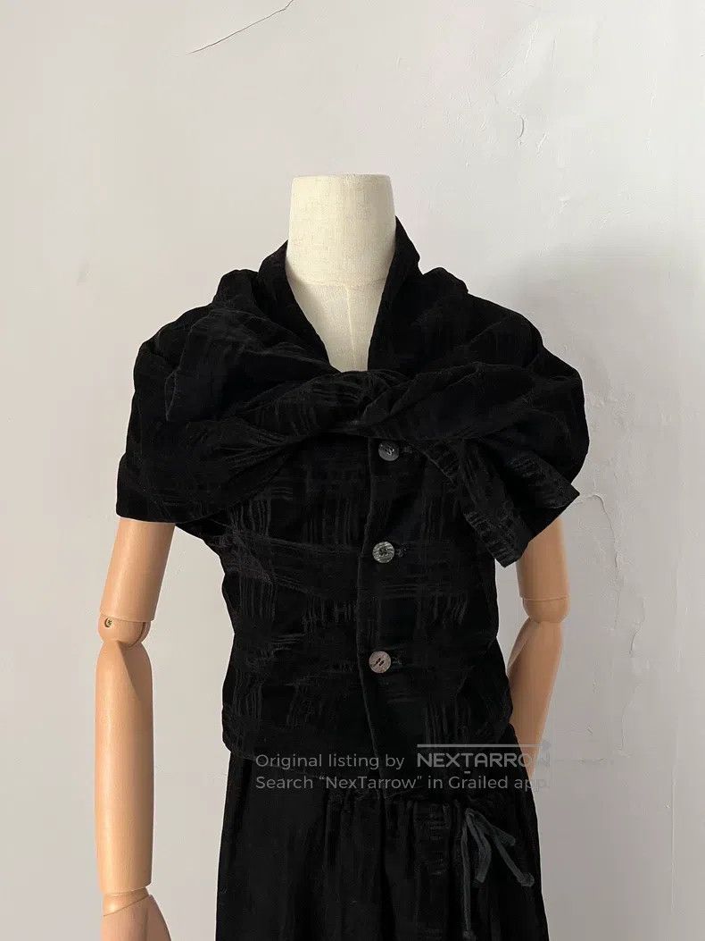 Comme des Garcons comme des garcons size S Velvet top, skirt, suit, black Size 22" - 4 Thumbnail