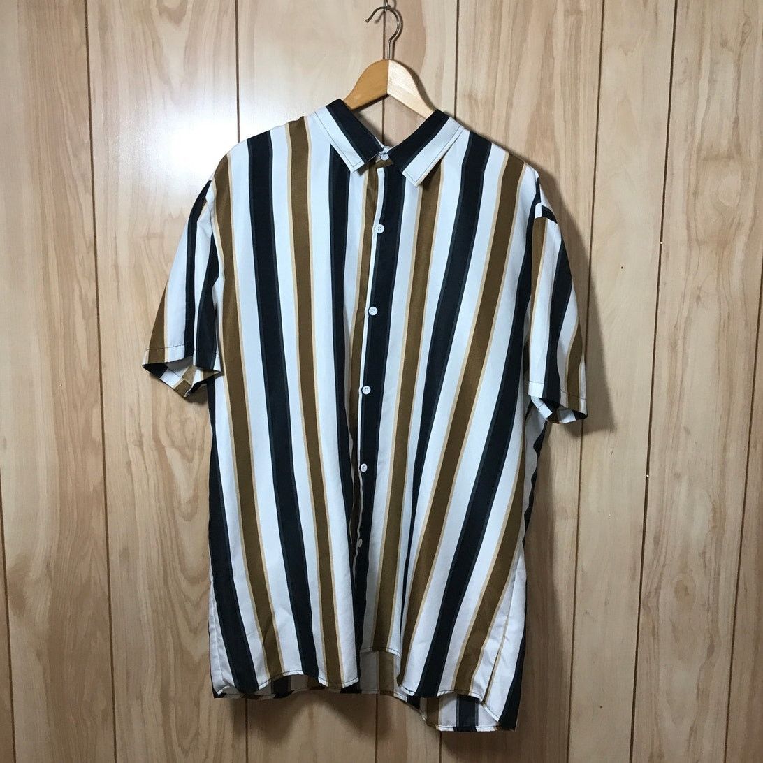 Other Lars Amadeus Striped Collard Short Sleeve Shirt XL Size US XL / EU 56 / 4 - 1 Thumbnail
