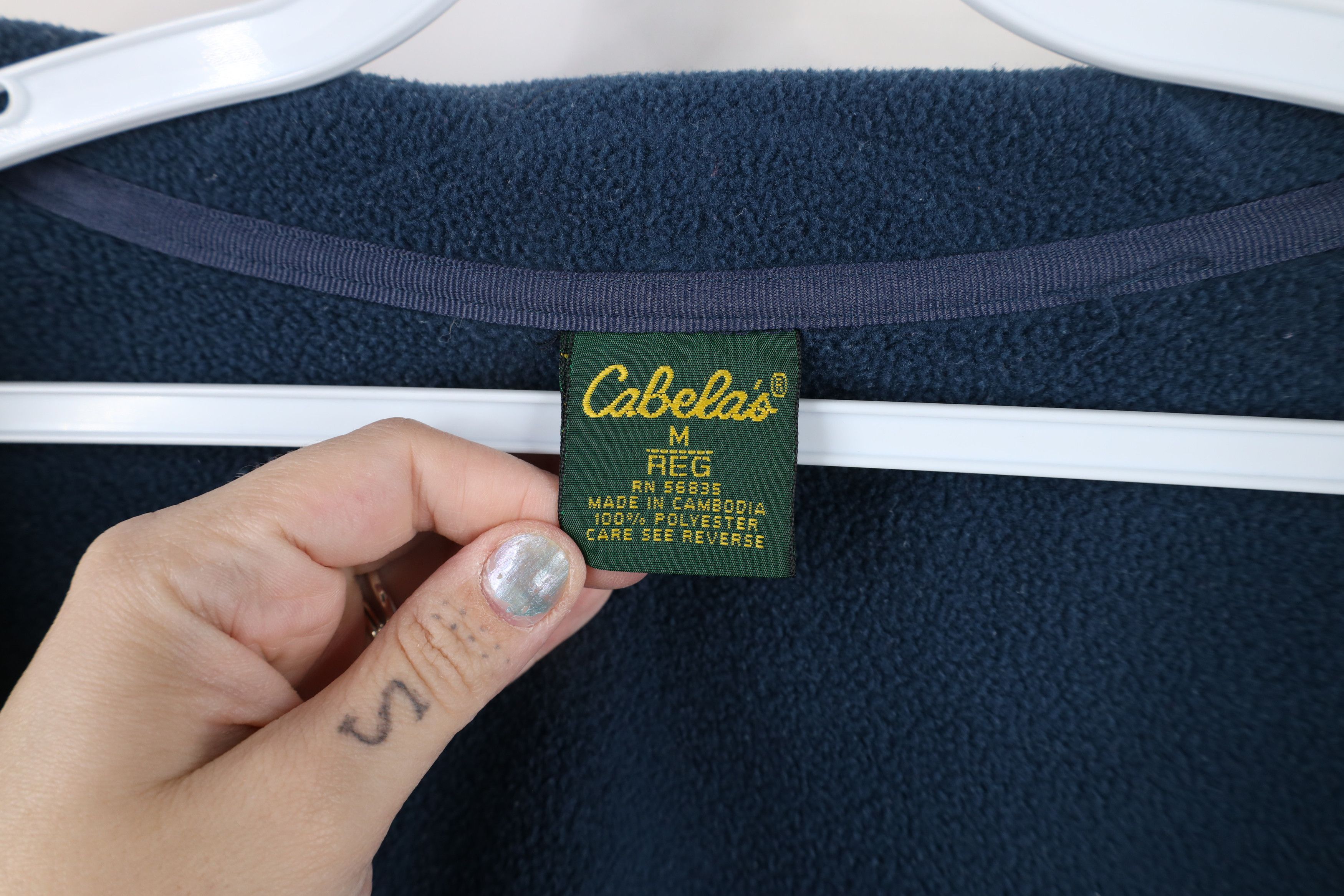 Cabelas × Vintage Vintage 90s Cabelas Blank Full Zip Fleece Vest Jacket Blue Size US M / EU 48-50 / 2 - 5 Thumbnail