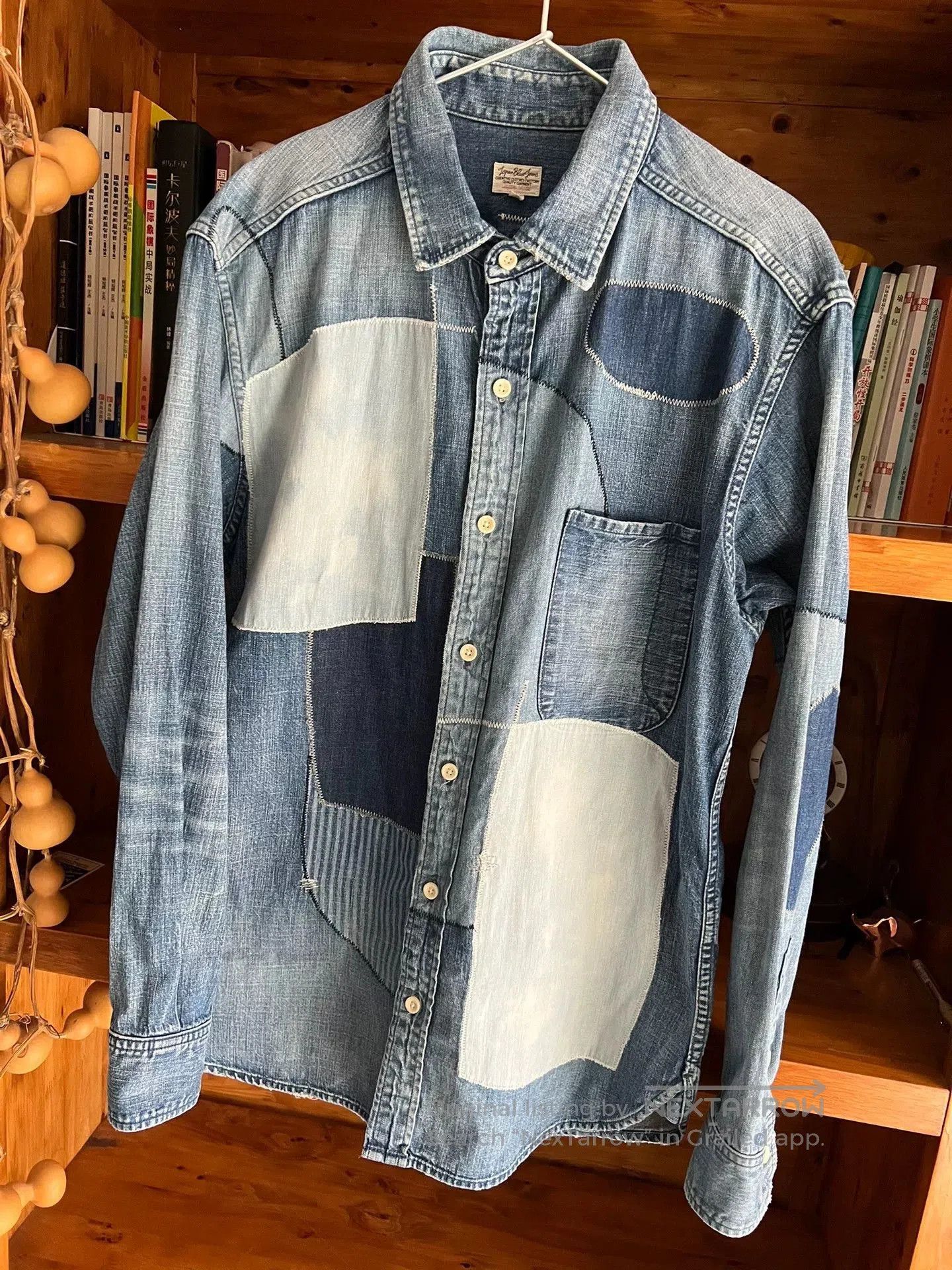 Japan Blue Jeans vintage patchwork denim shirt for men. Size US L / EU 52-54 / 3 - 3 Thumbnail