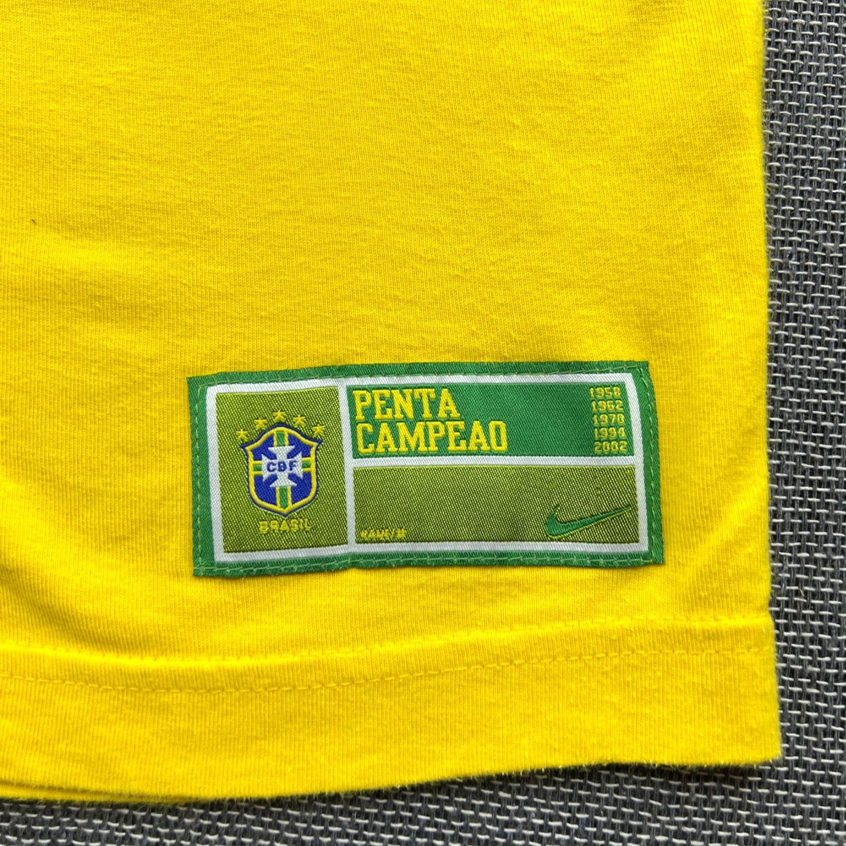 Nike Nike Brazil 2002 Retro Home Football Jersey Mens XL Yellow T-Shirt Short Sleeve Athletic Jersey Polarized Size US XL / EU 56 / 4 - 5 Thumbnail