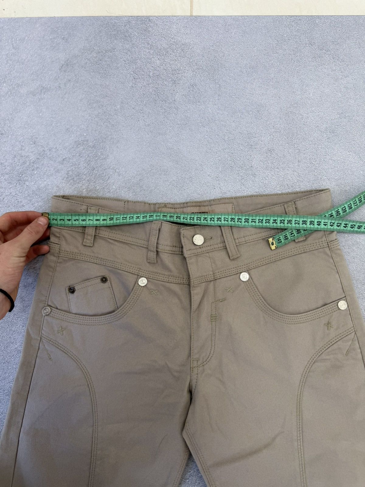 Japanese Brand Vintage Streetwear Flared Bootcut Baggy Beige Y2K Jeans Size US 30 / EU 46 - 15 Thumbnail