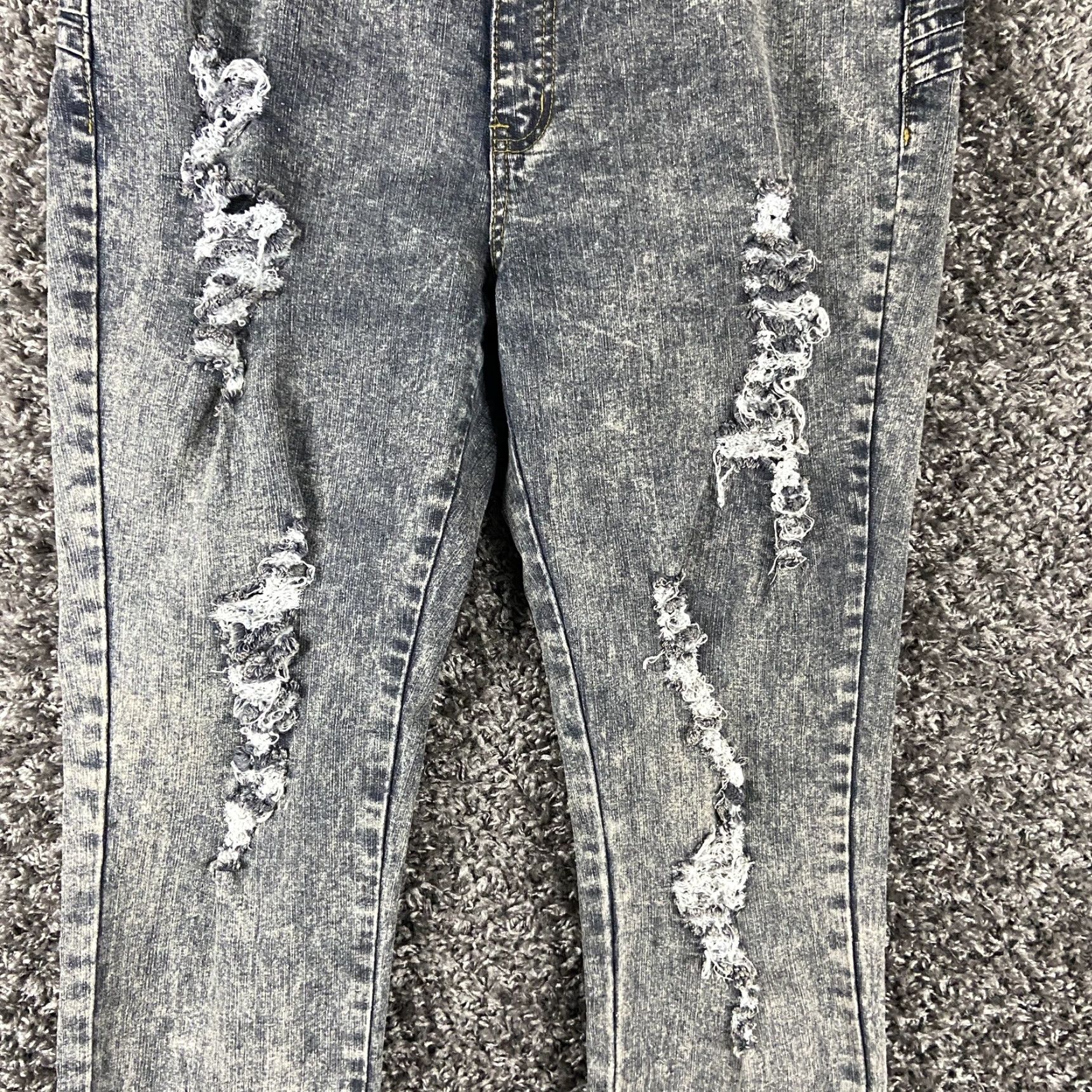 Vintage BE GIRL Butt Lifter Distressed Gray Skinny Jeans Women's Size 16 Size ONE SIZE - 3 Thumbnail