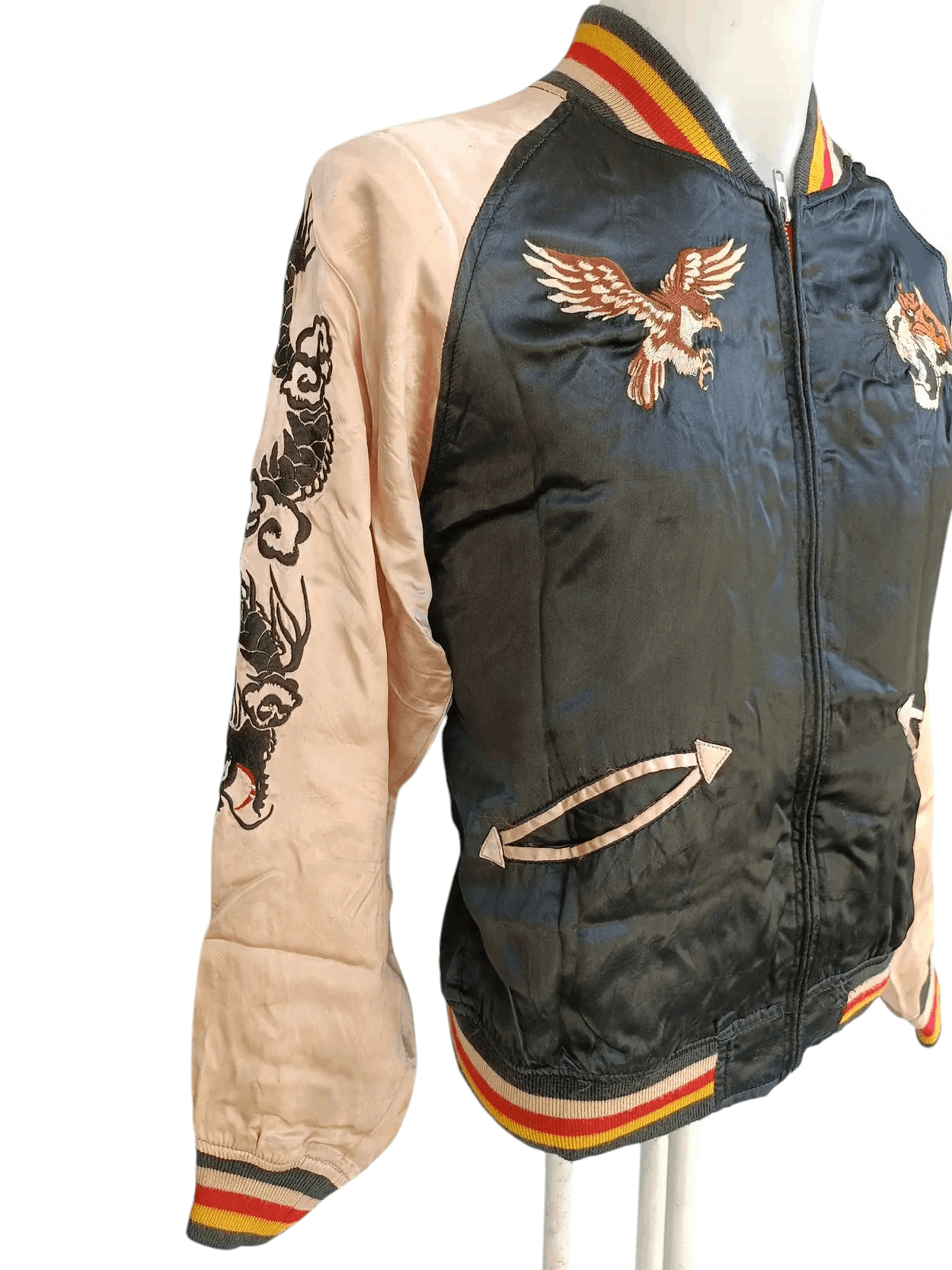 Japanese Brand RARE Houston Japan Sukajan Embroidery Satin Sweater SW008 Size US L / EU 52-54 / 3 - 9 Thumbnail