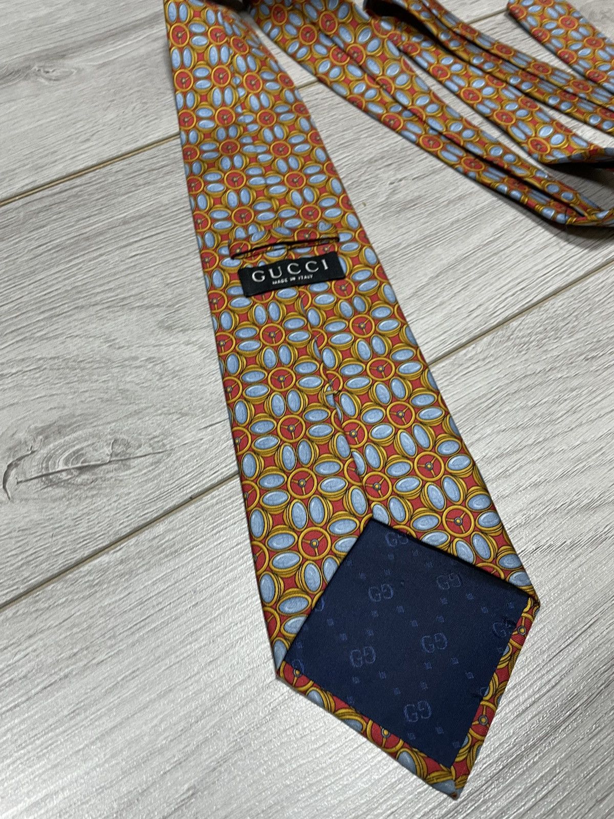 Hermes Gucci over print silk tie Italy Size ONE SIZE - 4 Thumbnail