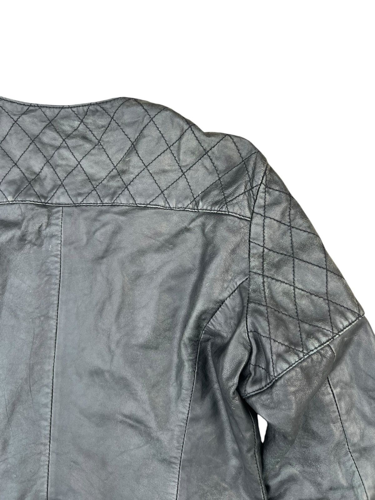 Massimo Dutti Vintage Massimo Dutti Distress Fade Leather Biker Jacket Size XL / US 12-14 / IT 48-50 - 19 Thumbnail