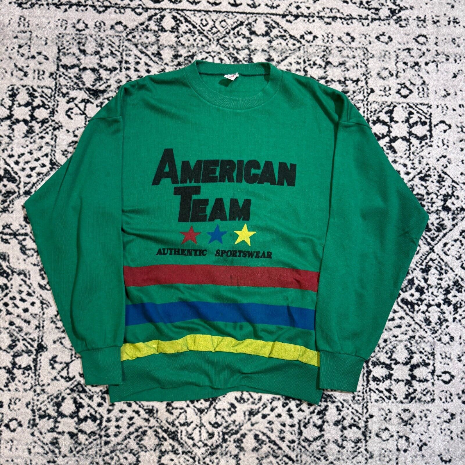 Vintage Vintage American Team Unisex Green Cotton Crewneck Size L Size US L / EU 52-54 / 3 - 1 Thumbnail