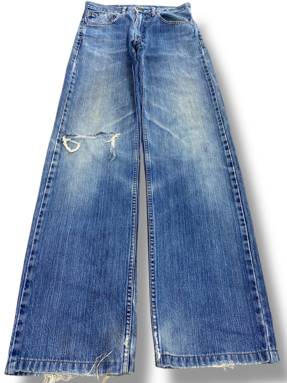 Levi's Levi’s Light Wash Ripped Style Straight Leg Jeans Size US 29 - 1 Thumbnail