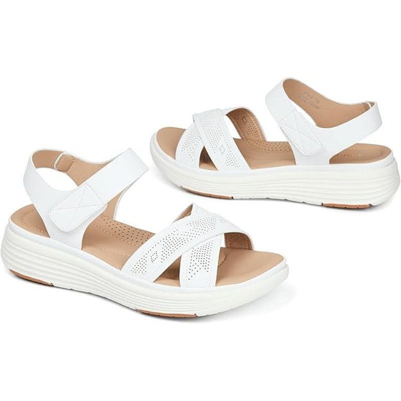 Other Ubfen Women's 5.5 White Faux Leather Open Toe Sandals Size US 5.5 / IT 35.5 - 2 Thumbnail