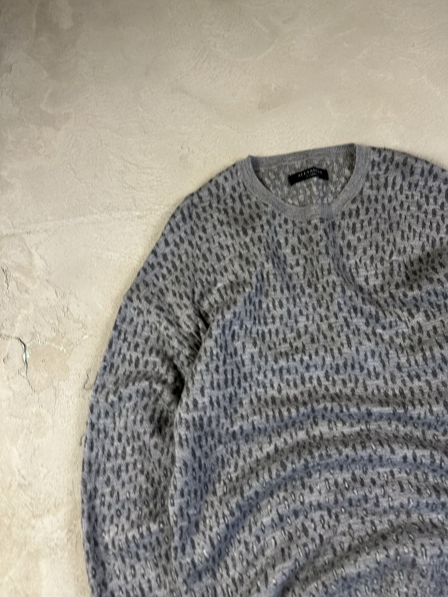 Allsaints Merino Wool Leopard Boxy Knit Sweater