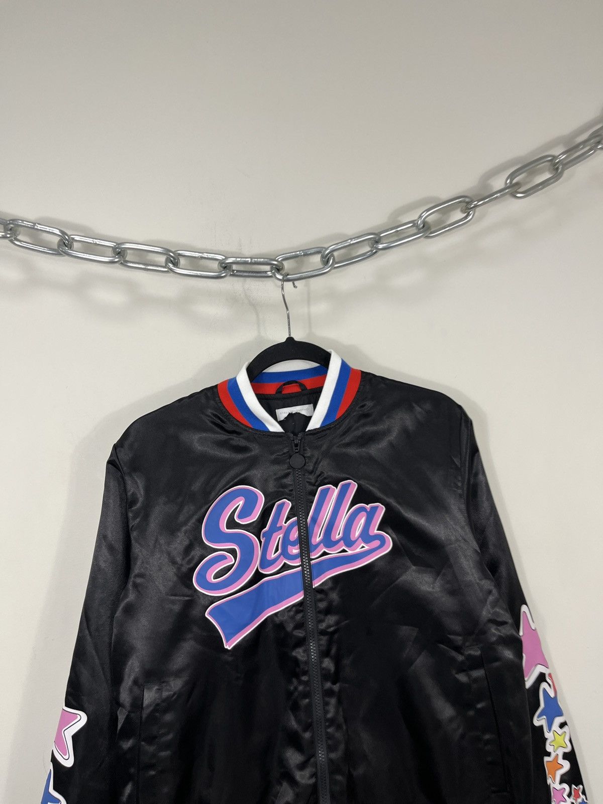Other Stella McCartney Women’s Big Logo Black Luxury Bomber Jacket Size XS / US 0-2 / IT 36-38 - 2 Thumbnail