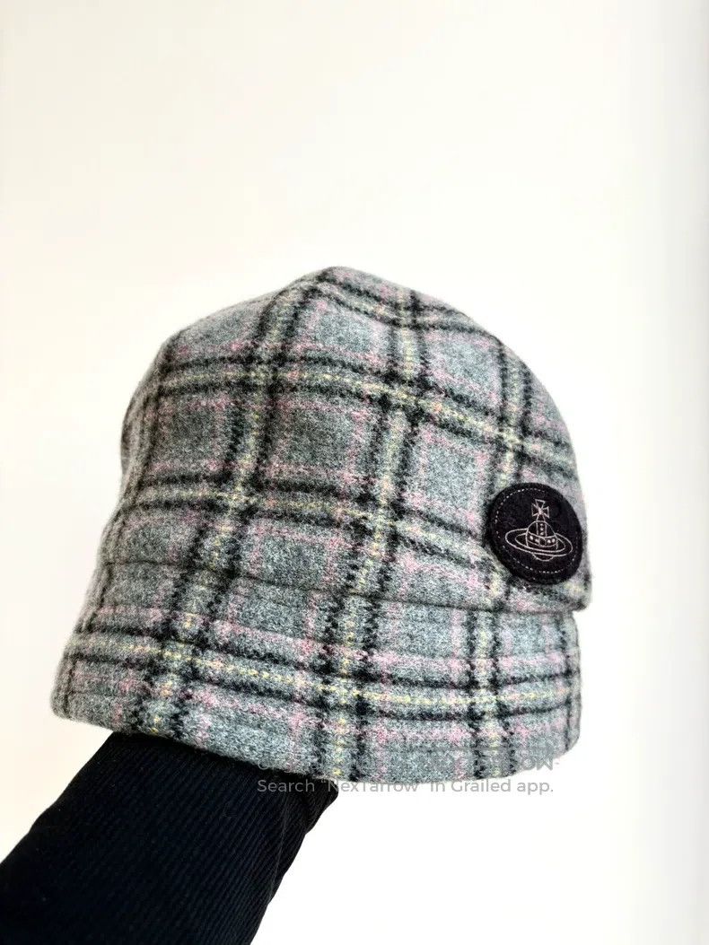 Vivienne Westwood Vivienne Westwood Vintage Gray Pink Plaid Saturn Newsboy C Size ONE SIZE - 2 Thumbnail