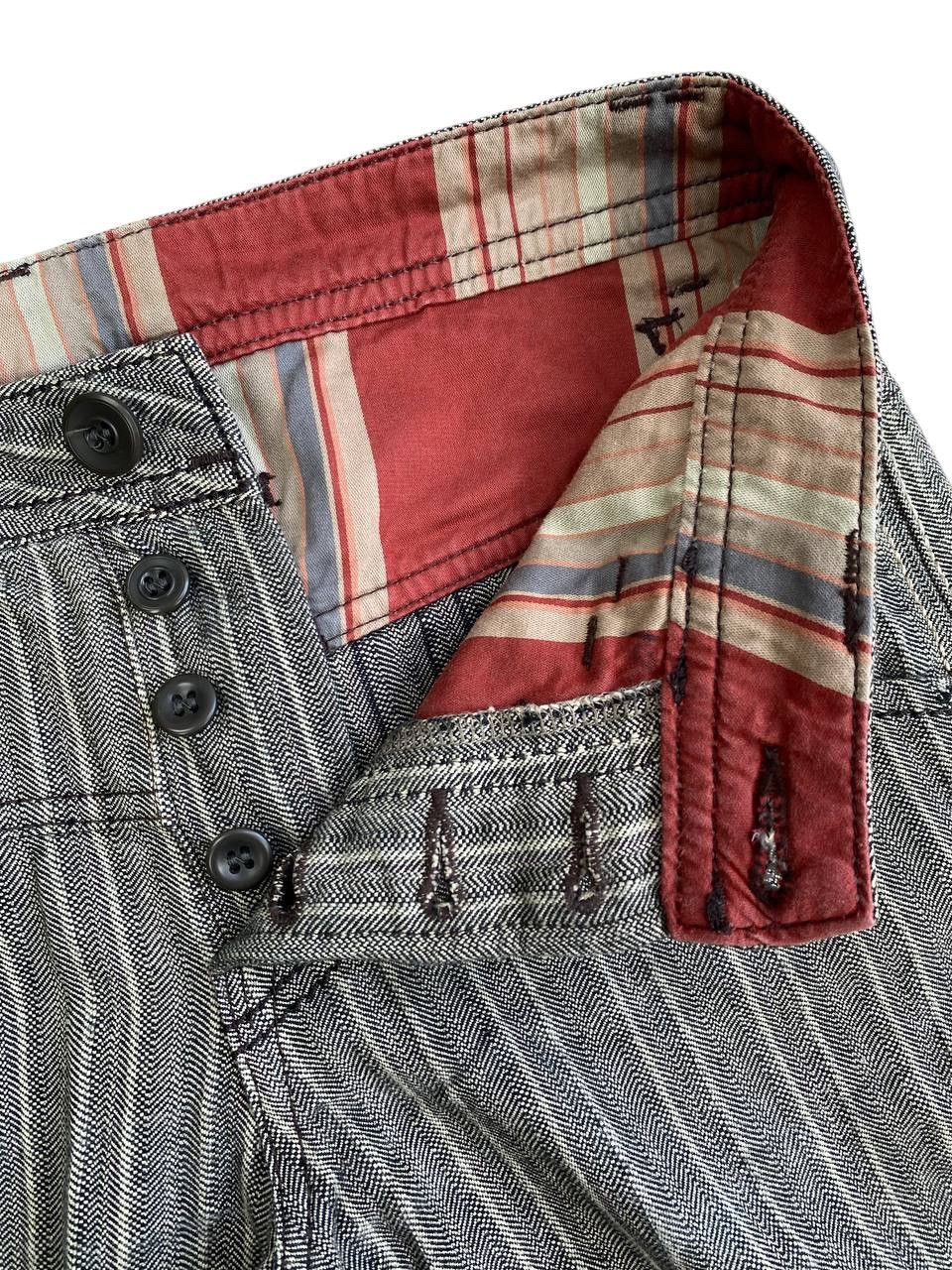 Marithe + Francois Girbaud 2000's Marithe+Francois Girbaud Stripped Grey Relaxed Pants Size US 30 / EU 46 - 6 Thumbnail