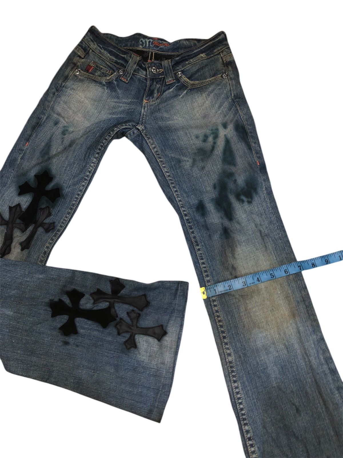 Designer × Japanese Brand × Miss Me Vintage Miss Me Denim Jeans Leather Cross Patches Size 28" / US 6 / IT 42 - 3 Thumbnail