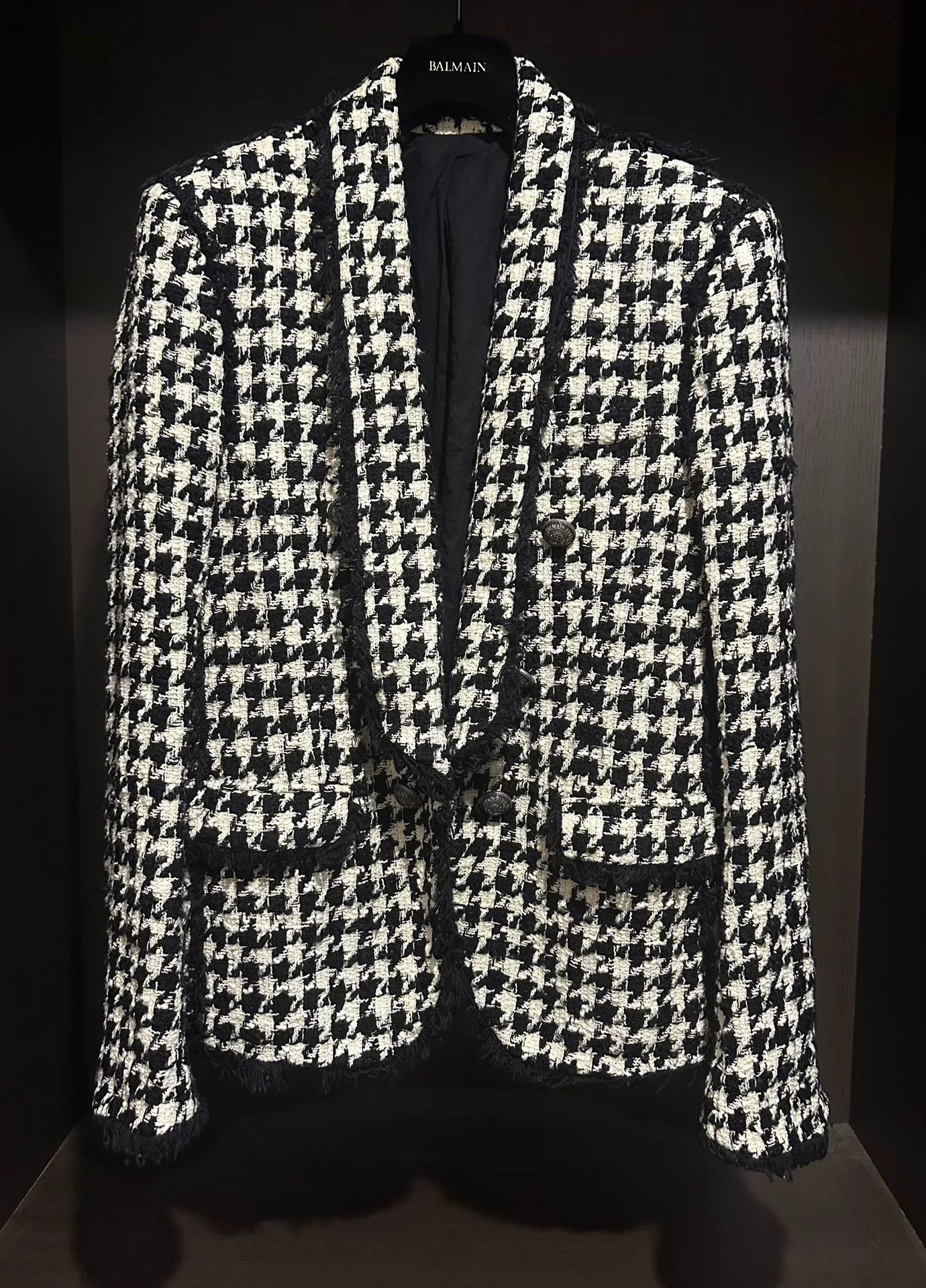 Balmain Balmain Houndstooth Blazer Size 48 Size L / US 10 / IT 46 - 1 Thumbnail