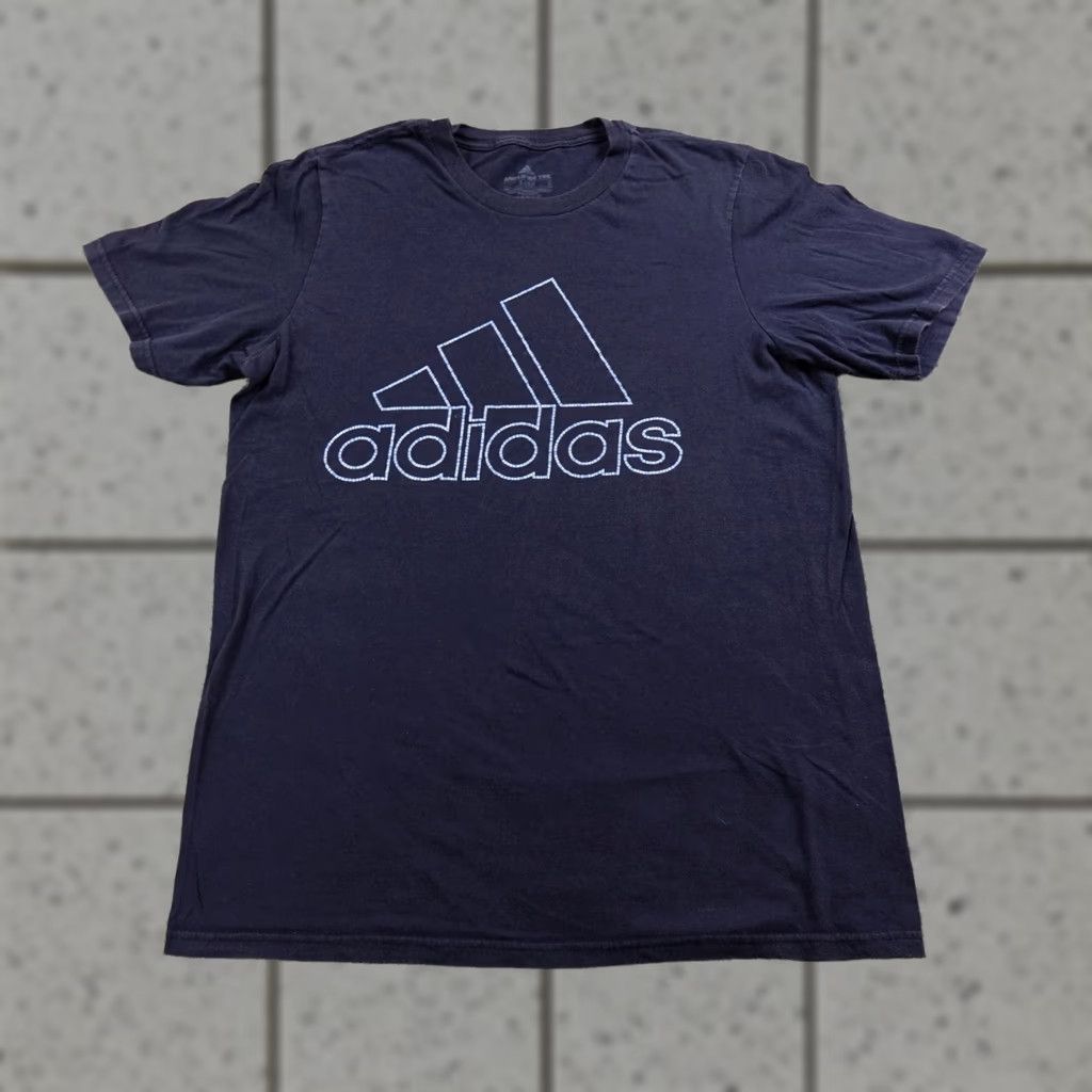 Adidas Adidas Shirt Mens M Blue Spellout Graphic Logo Short Sleeve Athletic Tee Size US M / EU 48-50 / 2 - 1 Thumbnail