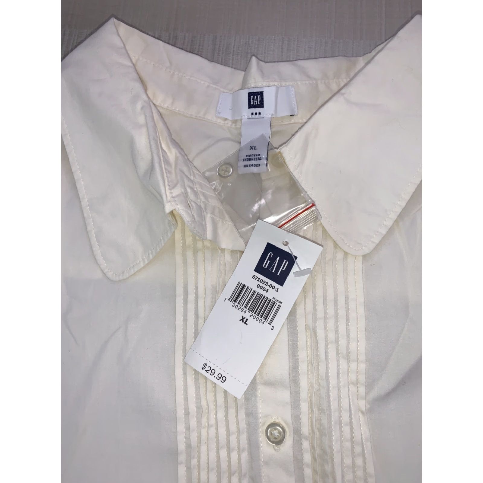 Gap Gap Womens Ivory Pleated Front/Sleeve 3/4 Sleeve SZ XL NWD-#690 Shirt Womens XL Ivory Pleated Front/Sleeve 3/4 Sleeve Gap Size XL / US 12-14 / IT 48-50 - 2 Thumbnail