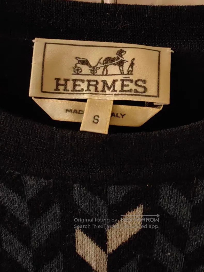 Hermes Hermes Blue Long Sleeve T-Shirt with Front Special Pattern Size US S / EU 44-46 / 1 - 3 Thumbnail