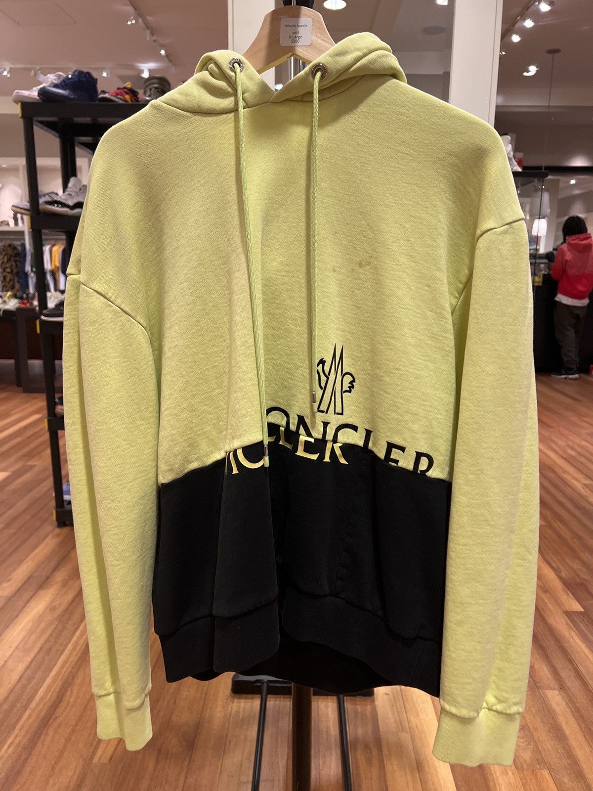 image of Moncler Hoodie in Neon Yellow, Men's (Size XL)