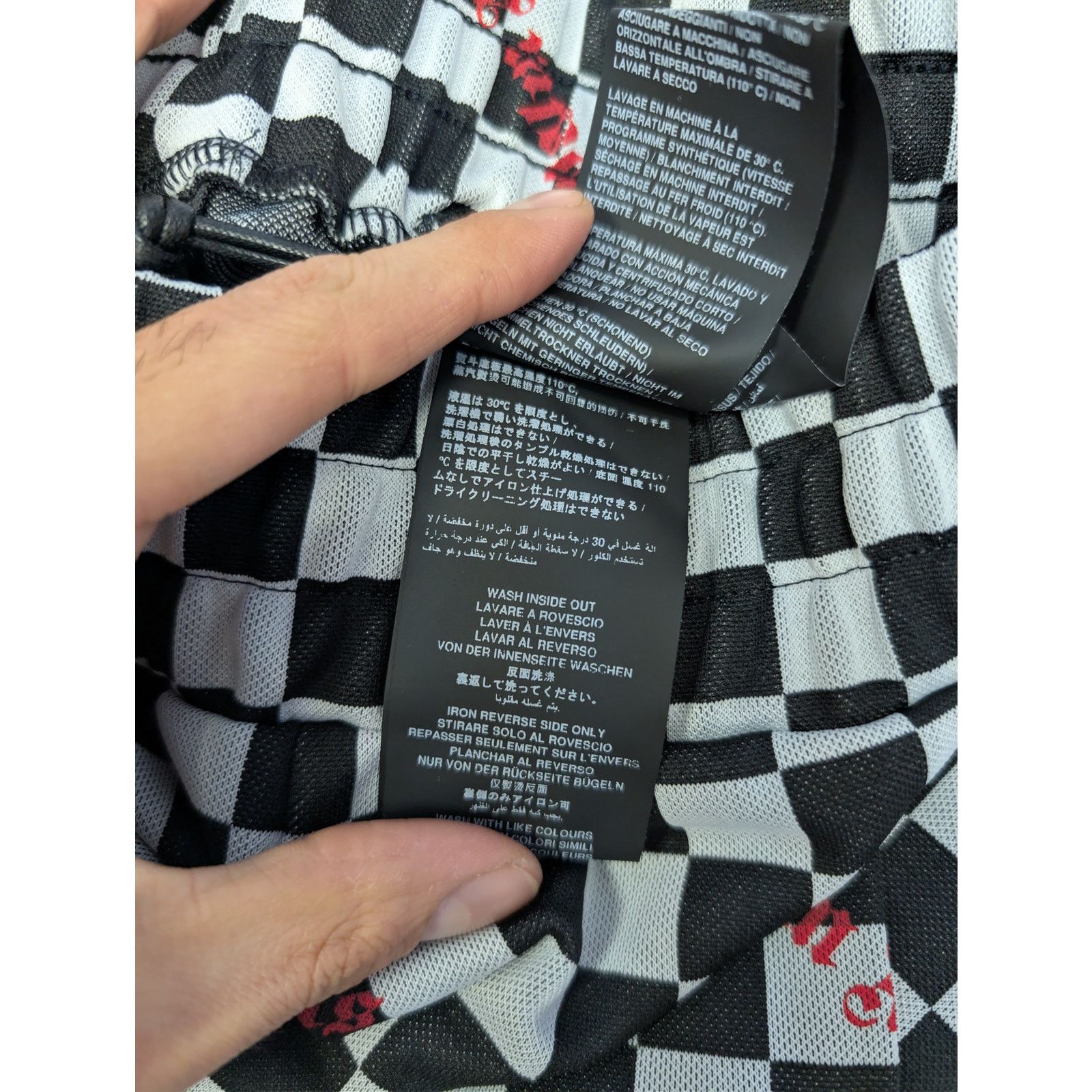 Palm Angels o1rshd1 Jacquard Damier Classic Track Pants in Black / Red Size US 32 / EU 48 - 20 Thumbnail