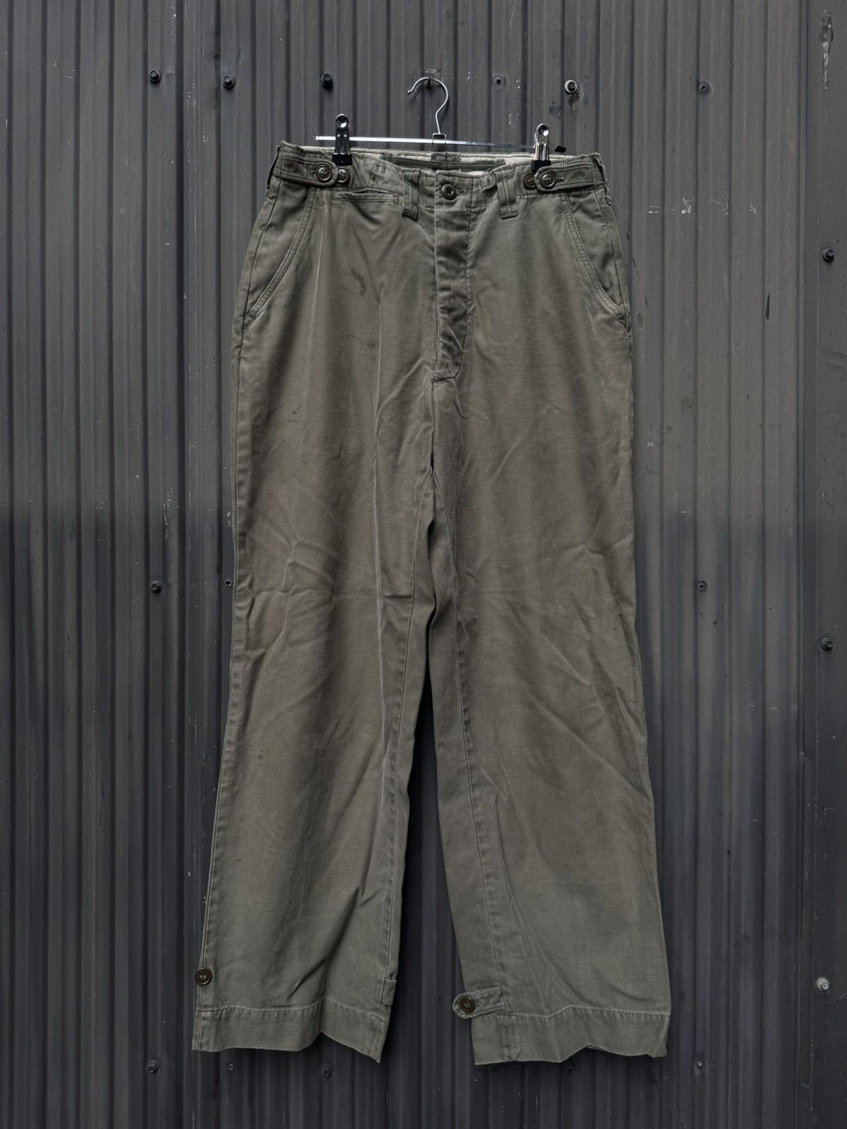 Vintage Vintage 32 U.S. Army Twill Trousers — Faded OG-107 Green Size US 30 / EU 46 - 1 Thumbnail