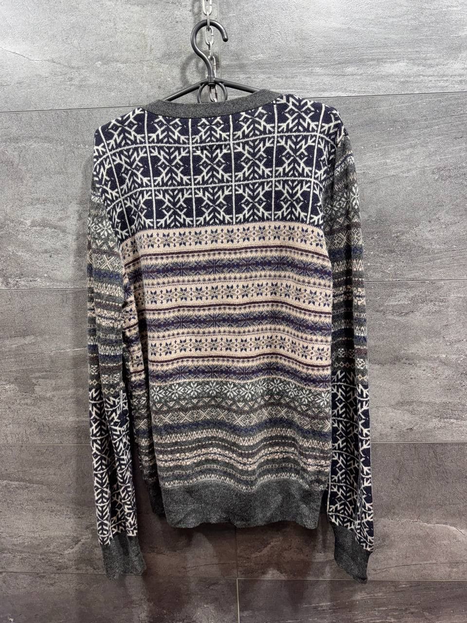 Allsaints AllSaints Mens Vallo Fair Isle Cardigan Wool Sweater Size L Size US L / EU 52-54 / 3 - 11 Thumbnail