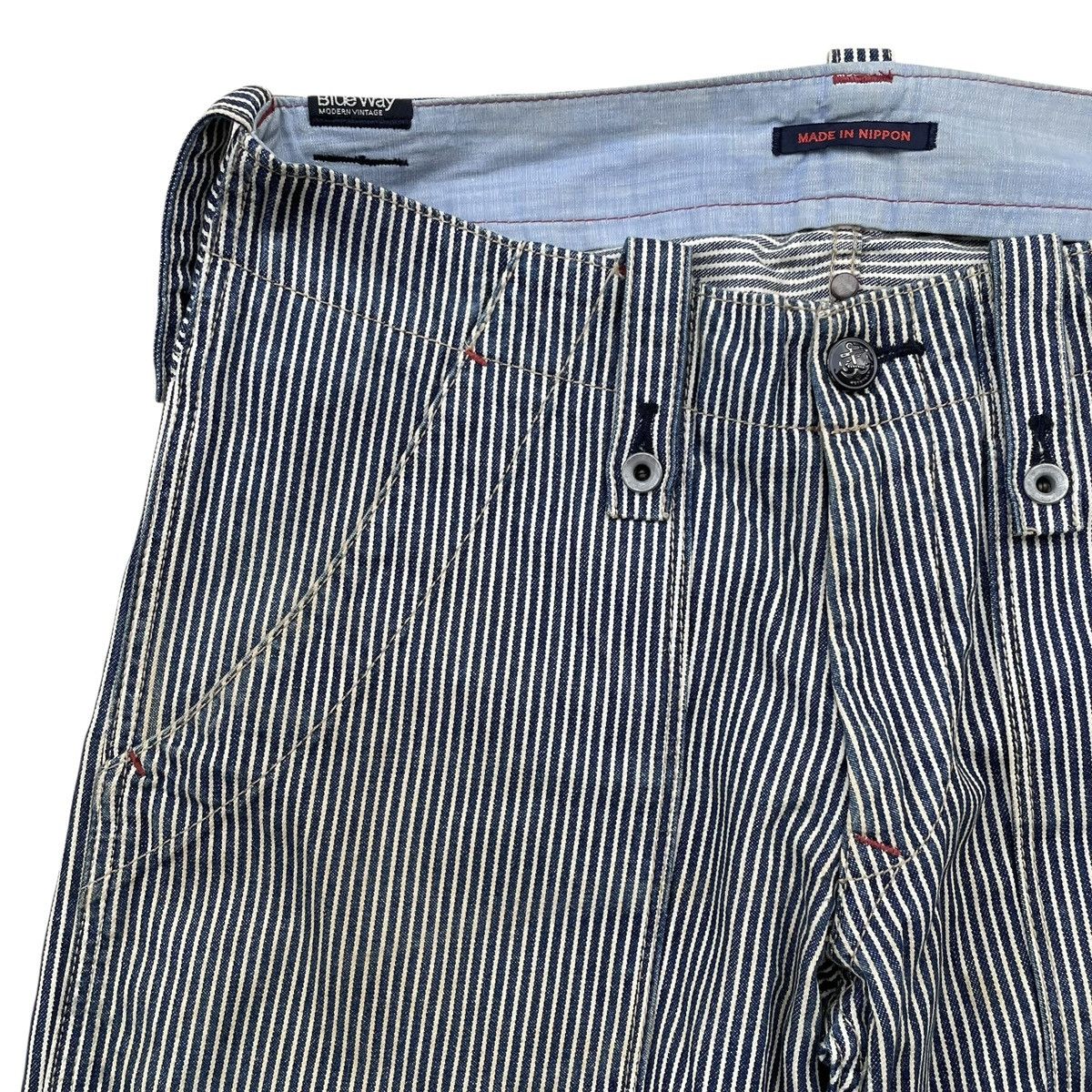 Japanese Brand Blue Way Jeans Japan Hickory Naval Work Pants Size US 34 / EU 50 - 5 Thumbnail
