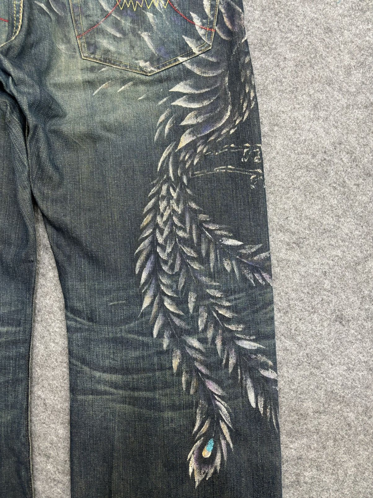 Designer 💥Artisanal💥NaMiNoRiTaTsujin Japanese Designer Denim F554 Size US 37 - 14 Thumbnail