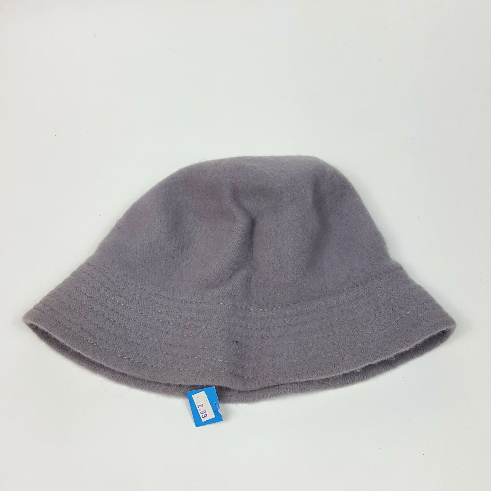 FELT VINTAGE HaT Wool Felt Bucket Hat Womens M Gray Winter Crusher Hat 80s 90s Retro Snow Casual Cap Size ONE SIZE - 6 Thumbnail
