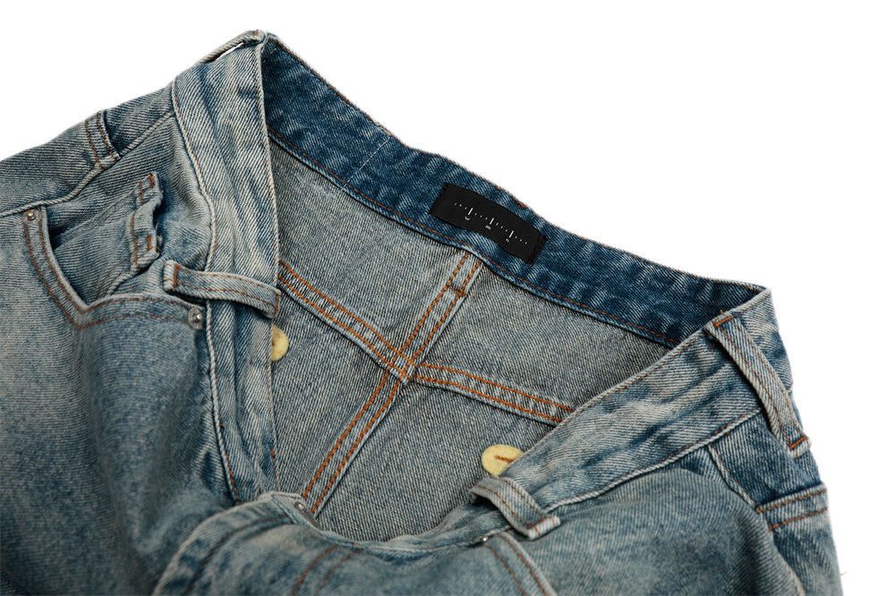 Japanese Brand × Jean Men's loose punk split gradient distressed washed jeans Size US 32 / EU 48 - 5 Thumbnail