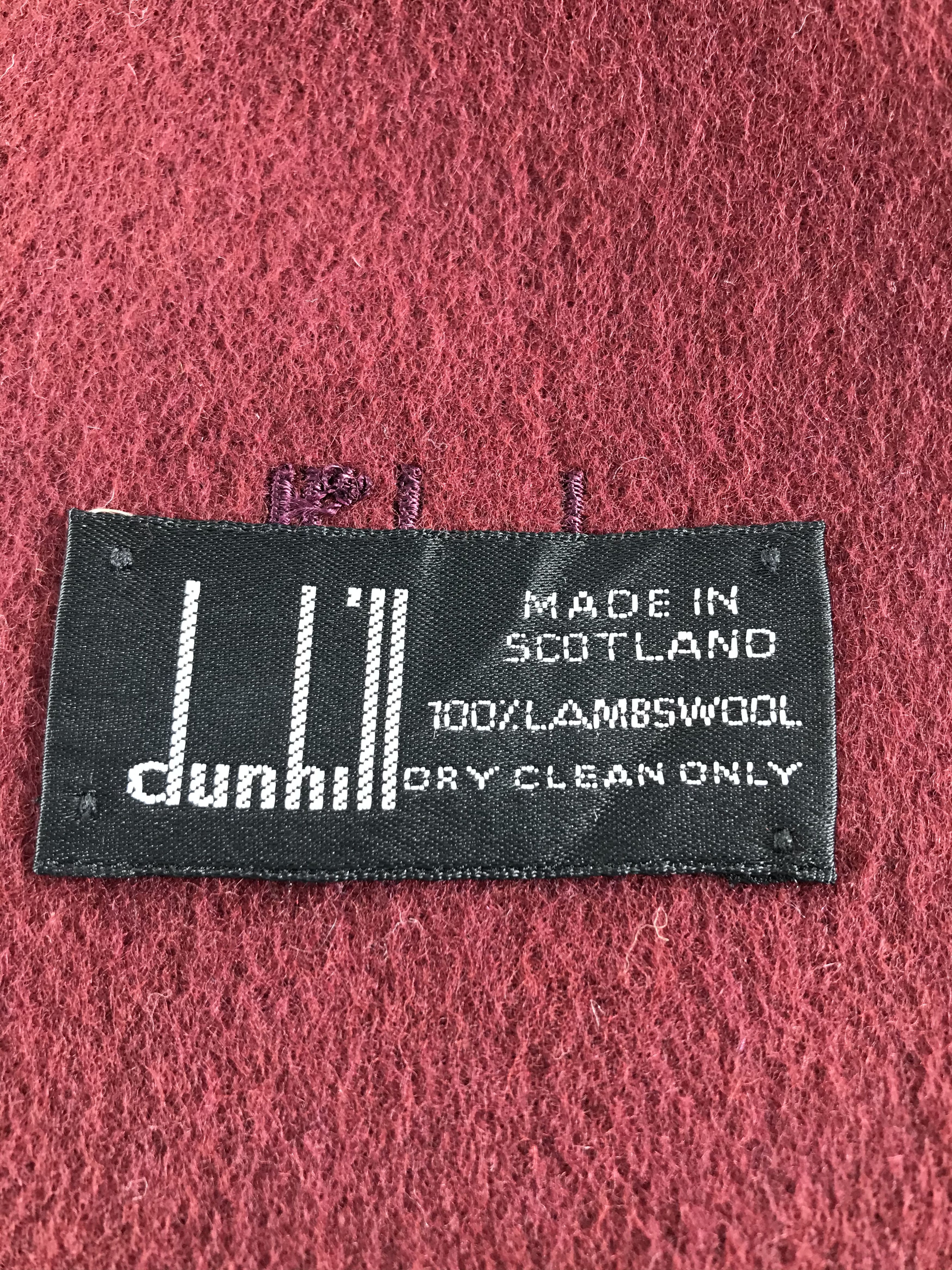 Alfred Dunhill Dunhill Burgundy Wool Scarf Muffler V220 Size ONE SIZE - 5 Thumbnail
