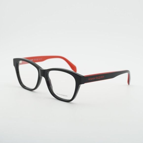 Alexander McQueen Alexander McQueen AM0306O 003 Eyeglasses Black/Red 52mm Size ONE SIZE - 8 Thumbnail