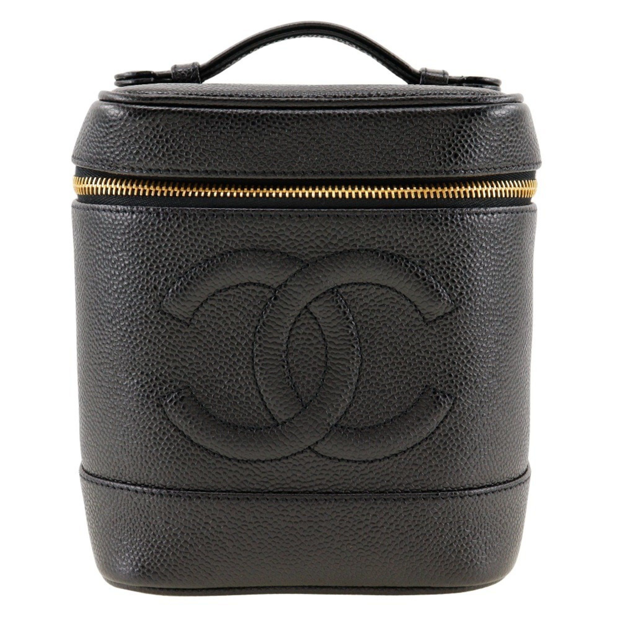 Chanel CHANEL Vanity Handbag A01998 Caviar Skin Black Women's Size ONE SIZE - 1 Thumbnail