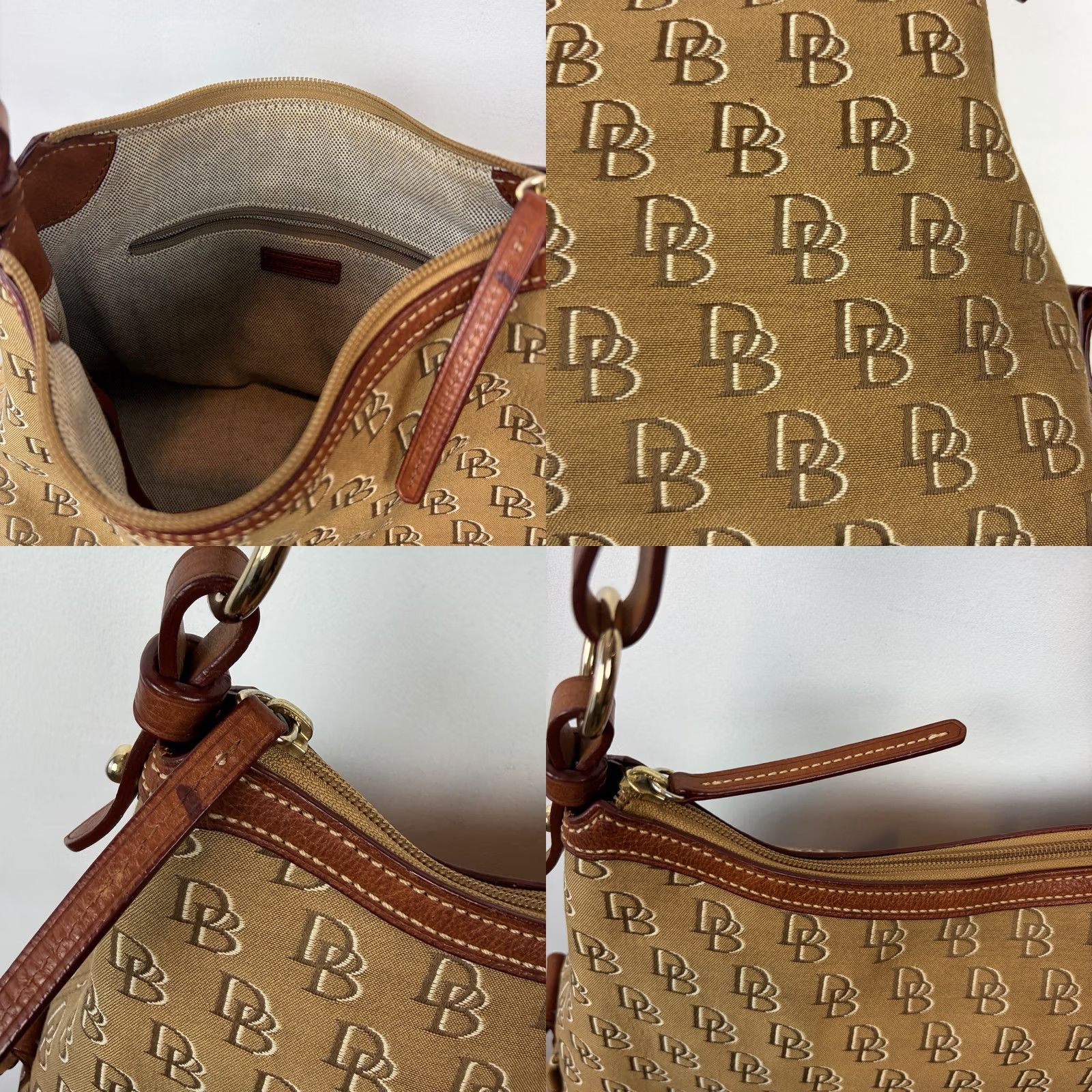 Dooney & Bourke Dooney & Bourke Monogram Hobo Bag Prairie Winds Anniversary Brown Leather Monogram Zipper Bag Women Medium Size ONE SIZE - 11 Thumbnail