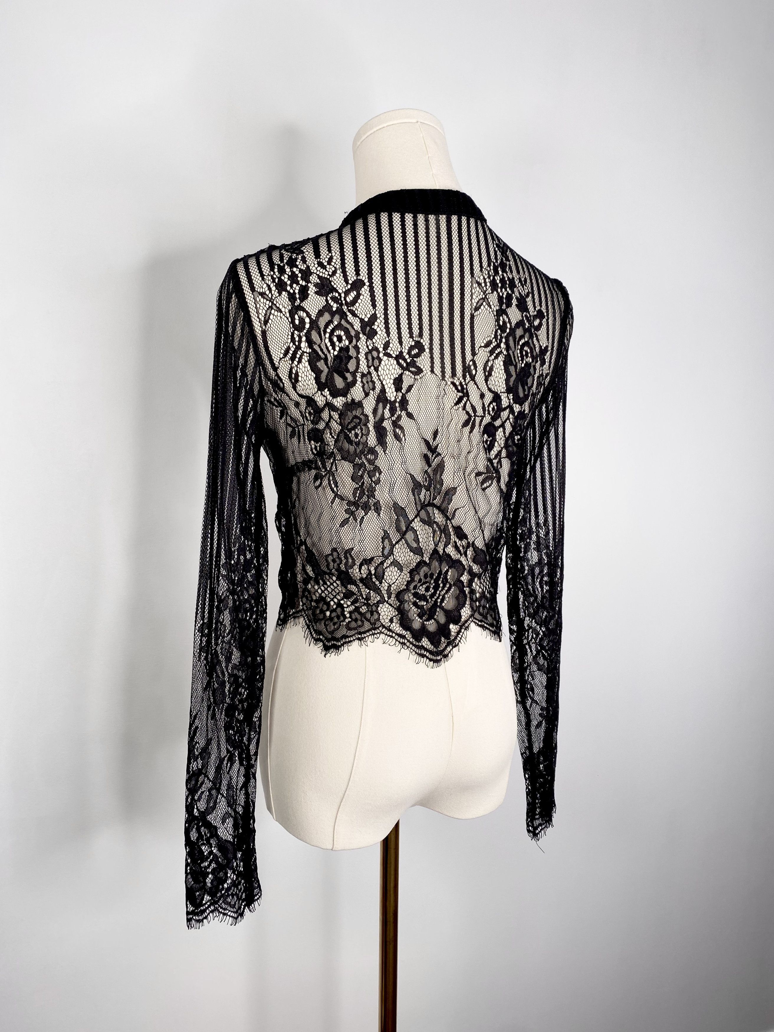 Vintage Revamped - Gothic Black Lace Jacket Size M / US 6-8 / IT 42-44 - 6 Thumbnail