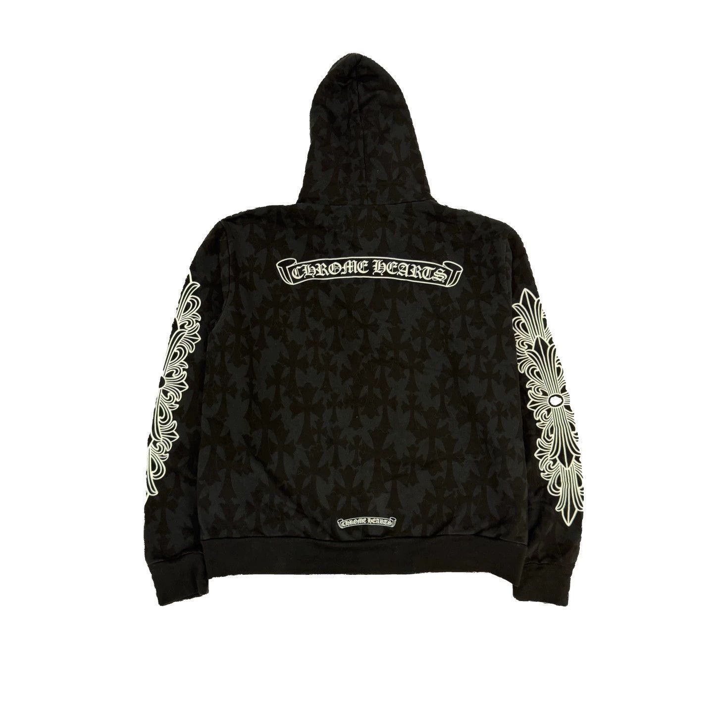 Chrome Hearts Chrome Hearts Black Hoodie with Subtle Cross Pattern Size US S / EU 44-46 / 1 - 2 Thumbnail