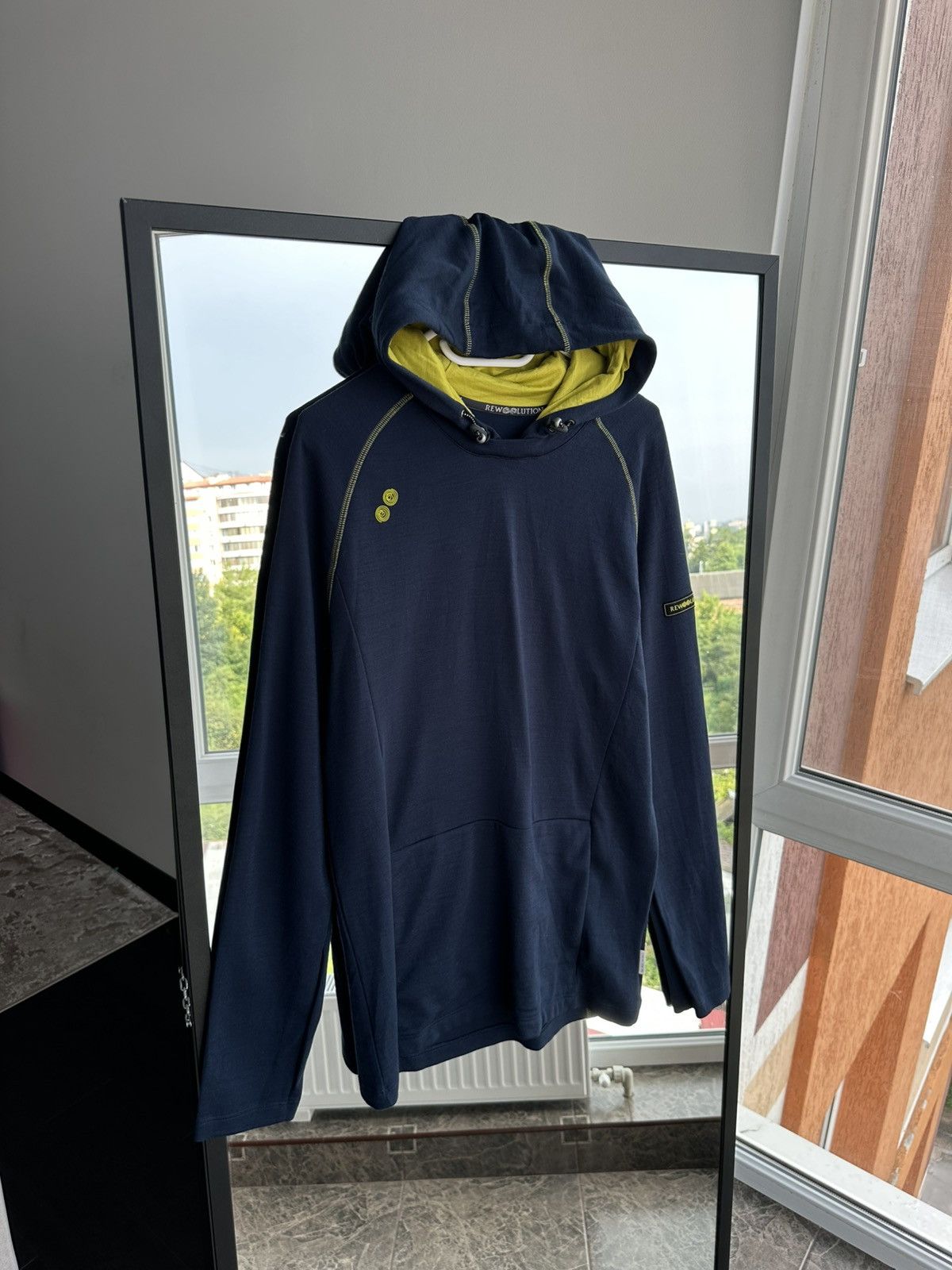 Outdoor Voices REDA Rewoolution Navy Blue Merino Wool Hoodie Size XL Size US XL / EU 56 / 4 - 1 Thumbnail