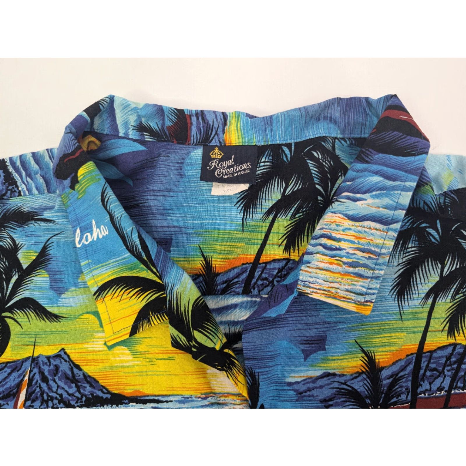 Vintage VINTAGE Royal Creations Blue Aloha Sailing Floral Hawaiian Shirt Mens 4XL Made in Hawaii Size US XXL / EU 58 / 5 - 5 Thumbnail