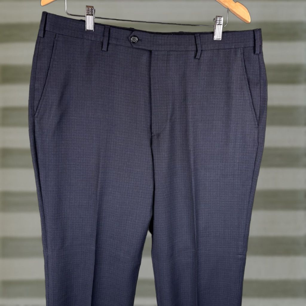 Brooks Brothers Brooks Brothers Pants Men 36 Dress Wool Spandex Black Geometric Straight Regular Medium Rise 10-12 Size US 36 / EU 52 - 1 Thumbnail