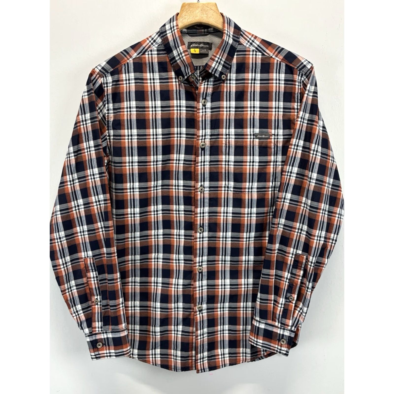 Eddie Bauer VINTAGE Eddie Bauer Travex Long Sleeve Button Shirt Men's S Small Hiking Navy Orange Plaid Button-Up Size US S / EU 44-46 / 1 - 2 Thumbnail