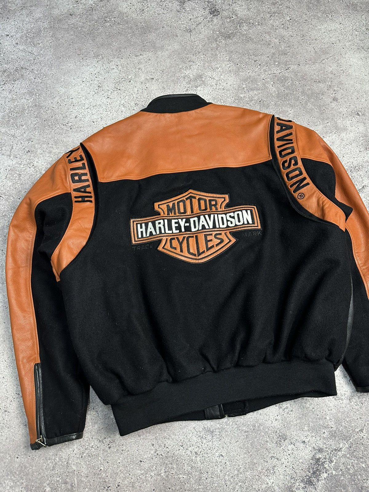 Harley Davidson × Vintage Vintage Harley Davidson Leather/Wool Bomber Jacket Archival Size US XL / EU 56 / 4 - 8 Thumbnail