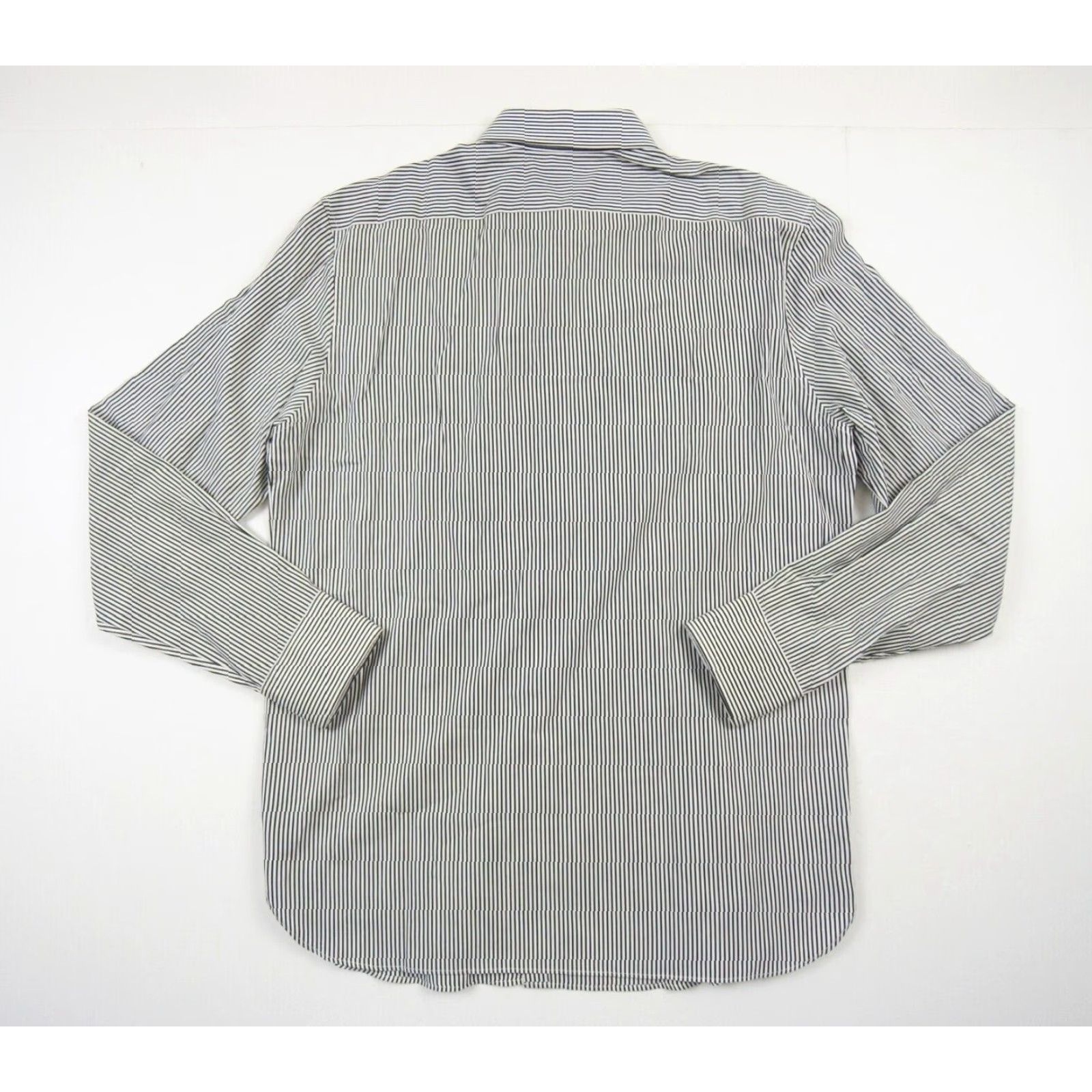 John Varvatos John Varvatos Shirt Mens 15.5 Black Button Down Striped Regular Fit Collared Size US M / EU 48-50 / 2 - 6 Thumbnail